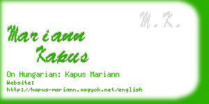 mariann kapus business card